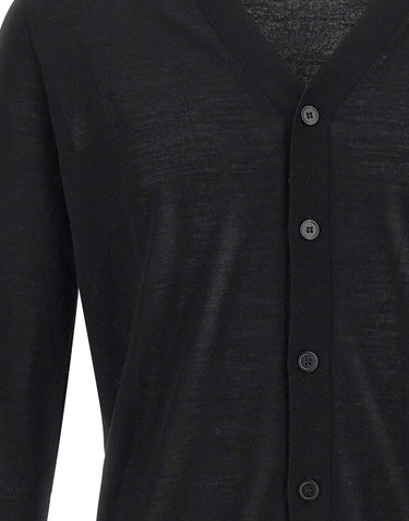 KANGRA Cardigan in lana vergine BLACK Uomo 
