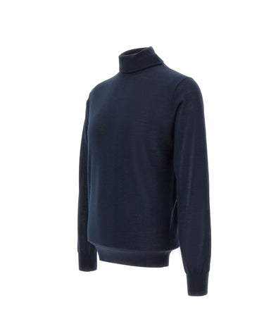 KANGRA Dolcevita in lana vergine BLUE Uomo 