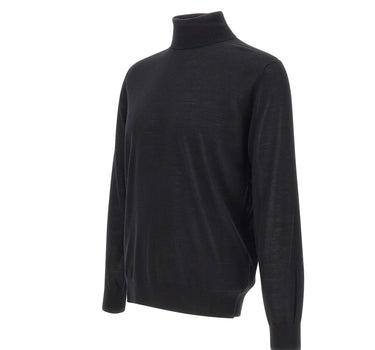 KANGRA Dolcevita in lana vergine BLACK Uomo 
