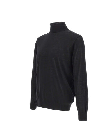 KANGRA Dolcevita in lana vergine BLACK Uomo 