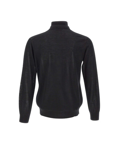 KANGRA Dolcevita in lana vergine BLACK Uomo 