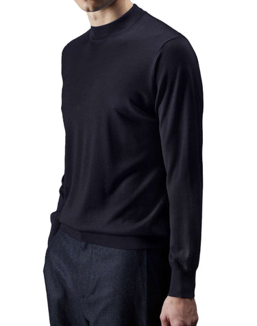 KANGRA Maglia mezzo lupetto in lana vergine BLUE Uomo 