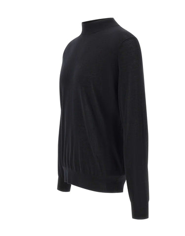 KANGRA Maglia mezzo lupetto in lana vergine BLACK Uomo 