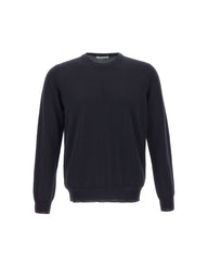 KANGRA Pullover girocollo in lana vergine BLUE Uomo 