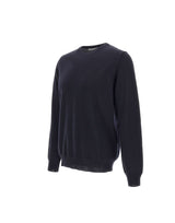 KANGRA Pullover girocollo in lana vergine BLUE Uomo 