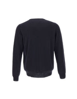 KANGRA Pullover girocollo in lana vergine BLUE Uomo 