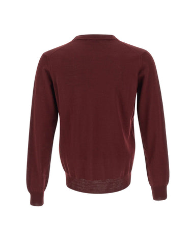 KANGRA Pullover girocollo in lana vergine RED Uomo 