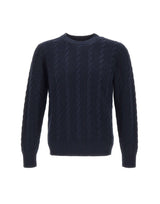 KANGRA Maglia in lana e cotone BLUE Uomo 