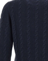 KANGRA Maglia in lana e cotone BLUE Uomo 