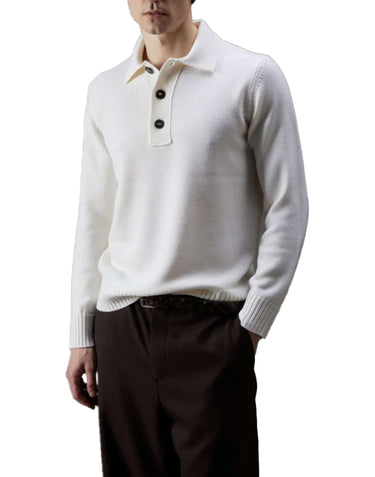 KANGRA Polo in lana vergine WHITE Uomo 