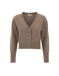 KANGRA Cardigan in lana e cashmere BROWN Donna 