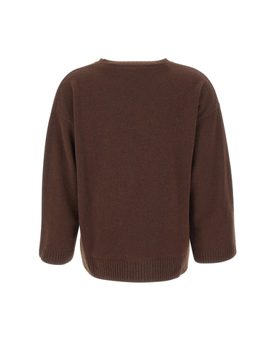 KANGRA Maglia in lana vergine BROWN Donna 