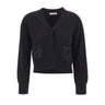 KANGRA Cardigan in lana vergine con strass BLACK Donna 