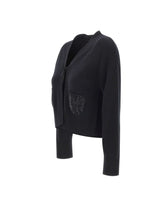 KANGRA Cardigan in lana vergine con strass BLACK Donna 