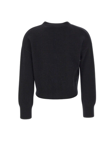 KANGRA Cardigan in lana vergine con strass BLACK Donna 