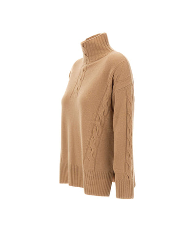 KANGRA Maglia in lana a collo alto BROWN Donna 