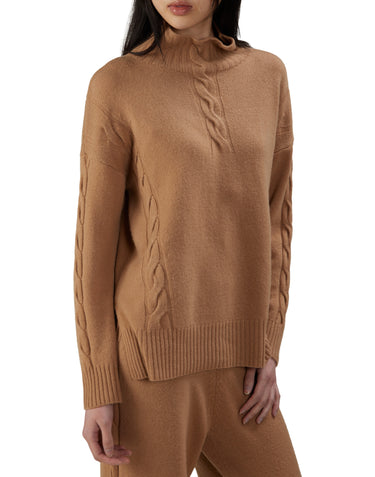 KANGRA Maglia in lana a collo alto BROWN Donna 