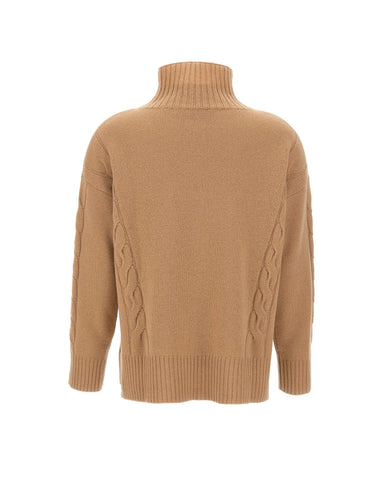 KANGRA Maglia in lana a collo alto BROWN Donna 