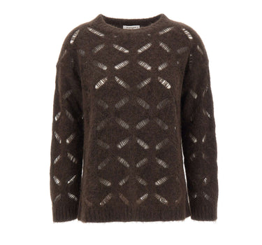 KANGRA Maglia in misto alpaca BROWN Donna 