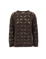 KANGRA Maglia in misto alpaca BROWN Donna 