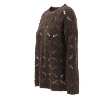 KANGRA Maglia in misto alpaca BROWN Donna 