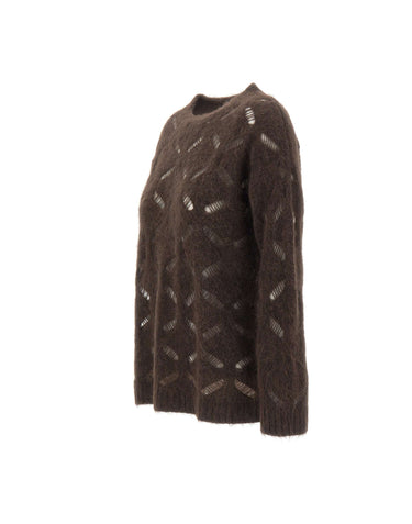 KANGRA Maglia in misto alpaca BROWN Donna 