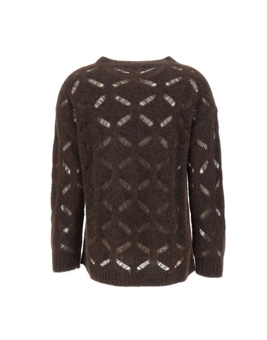 KANGRA Maglia in misto alpaca BROWN Donna 