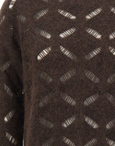 KANGRA Maglia in misto alpaca BROWN Donna 