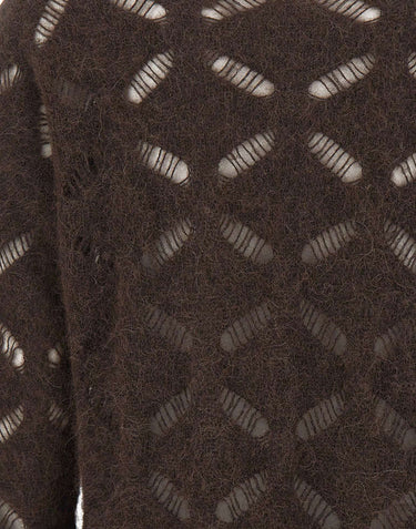KANGRA Maglia in misto alpaca BROWN Donna 
