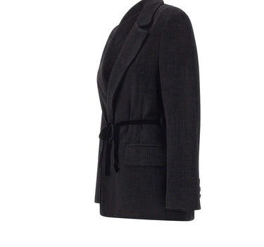 KAOS Blazer in tessuto effetto scamosciato BLACK Donna 
