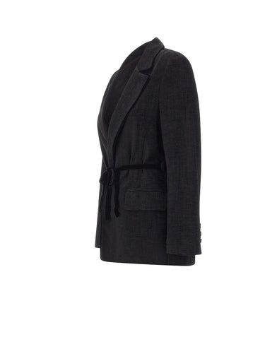 KAOS Blazer in tessuto effetto scamosciato BLACK Donna 