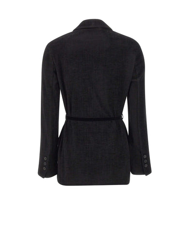 KAOS Blazer in tessuto effetto scamosciato BLACK Donna 