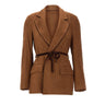 KAOS Blazer in tessuto effetto scamosciato BROWN Donna 