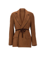 KAOS Blazer in tessuto effetto scamosciato BROWN Donna 