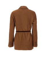 KAOS Blazer in tessuto effetto scamosciato BROWN Donna 