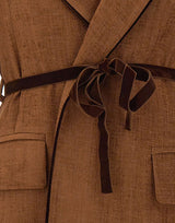 KAOS Blazer in tessuto effetto scamosciato BROWN Donna 