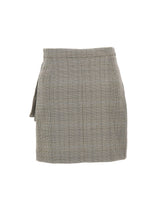 KAOS Minigonna a quadri con volant GREY Donna 