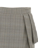 KAOS Minigonna a quadri con volant GREY Donna 