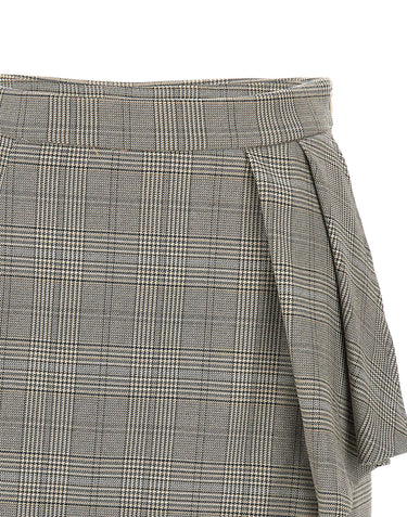 KAOS Minigonna a quadri con volant GREY Donna 