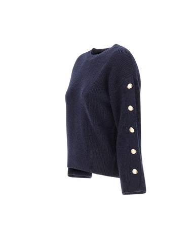 KAOS Maglia con bottoni sulle maniche BLUE Donna 