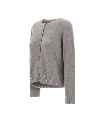 KAOS Cardigan in lana con strass GREY Donna 