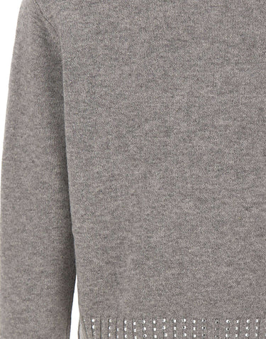 KAOS Cardigan in lana con strass GREY Donna 