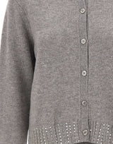 KAOS Cardigan in lana con strass GREY Donna 