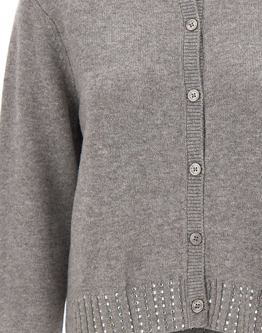 KAOS Cardigan in lana con strass GREY Donna 
