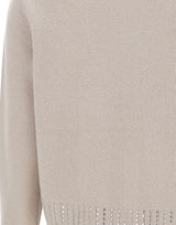 KAOS Cardigan in lana con strass BEIGE Donna 