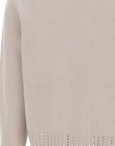 KAOS Cardigan in lana con strass BEIGE Donna 