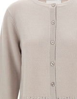 KAOS Cardigan in lana con strass BEIGE Donna 