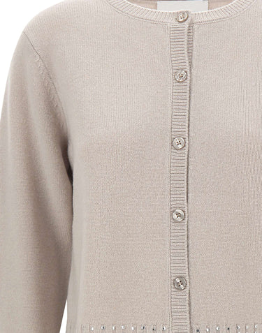KAOS Cardigan in lana con strass BEIGE Donna 