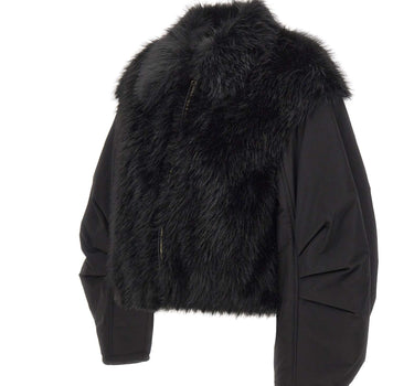 KAOS Giacca bitessuto ecopelliccia BLACK Donna 