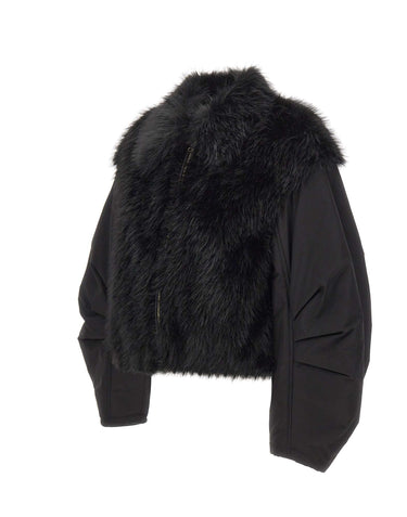KAOS Giacca bitessuto ecopelliccia BLACK Donna 